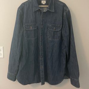 J Crew Men’s Denim Button Down Workshirt XL